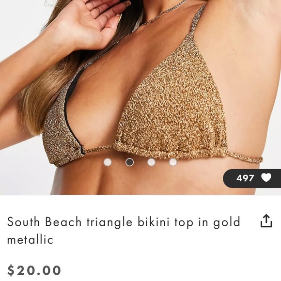 ASOS Gold Bikini Top NWT!! - Picture 1 of 8